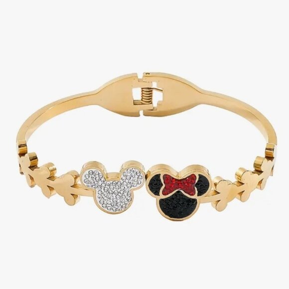 Disney Jewelry - Disney Gold and Red Mickey and Minnie Mouse Bracelet